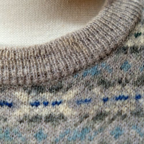 他の写真1: グレー ノルディック柄 ニット セーター クルーネック[25649]