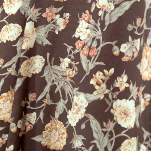 他の写真1: 花柄 ブラウン スカート フレア/w64cm[42301]