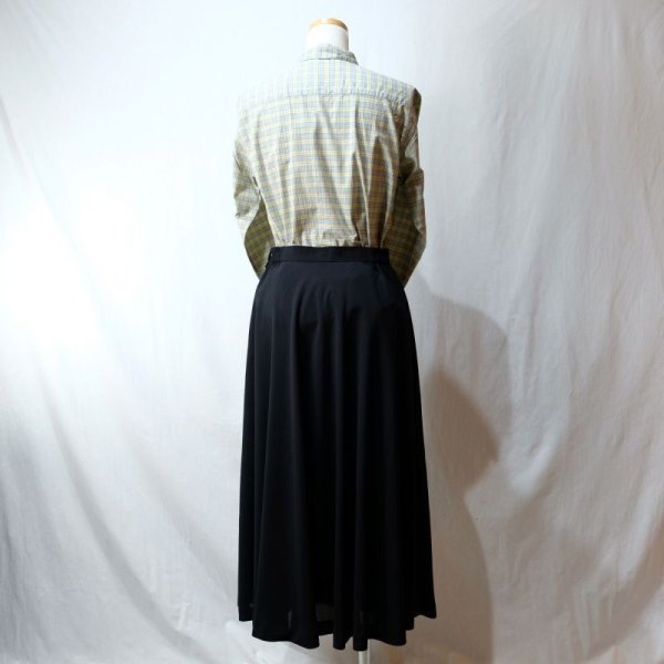 画像12: チェック柄 黄色×青 長袖 ブラウス レギュラーカラー[16554]