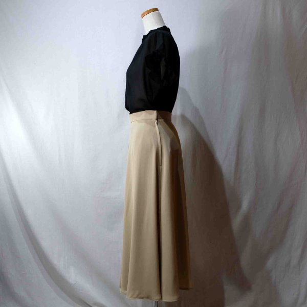 画像15: 無地 黒 半袖 ブラウス スタンドカラー[16567]