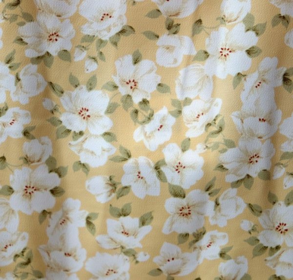 画像8: 花柄 黄色系 長袖 ブラウス  レギュラーカラー  パフスリーブ 比翼 [11424]