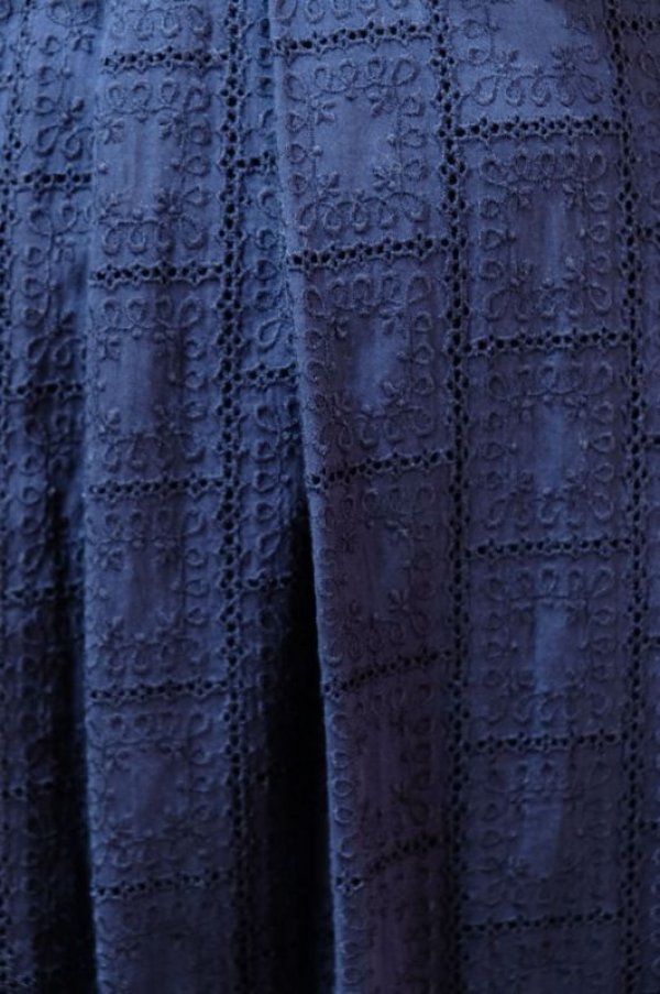 画像9: 無地 ネイビー スカート ボックスプリーツ レース生地 w/68cm [11574]