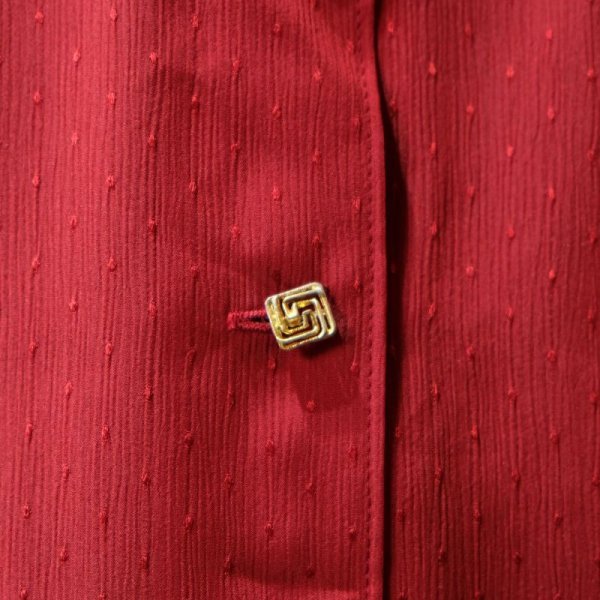 画像9: 無地 赤 長袖 ブラウス ボウタイカラー [11433]