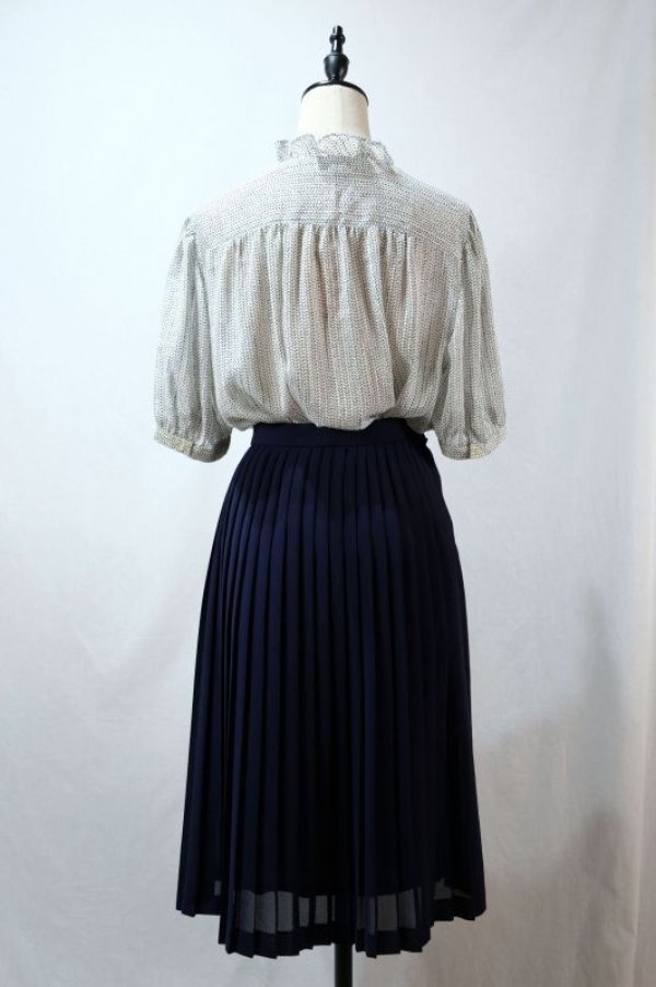 画像6: 無地 ネイビー スカート プリーツ w/60cm[11583]