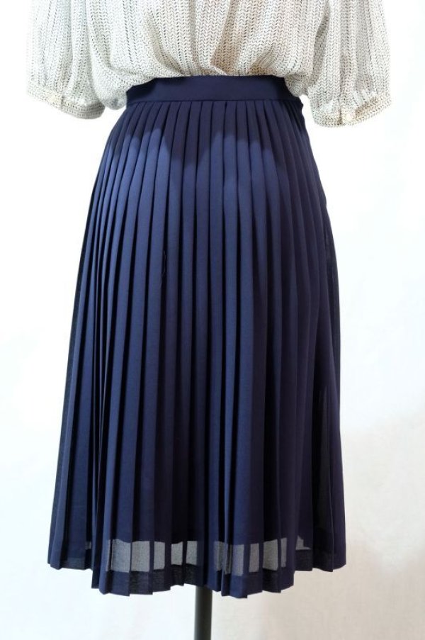 画像5: 無地 ネイビー スカート プリーツ w/60cm[11583]