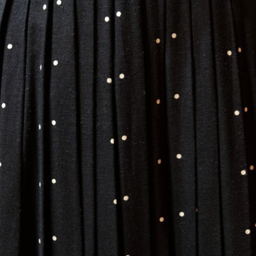 他の写真1: ドット柄 黒×白 スカート プリーツ/w62cm[11496]