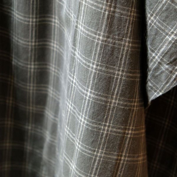 画像10: チェック柄 グレー×白 スカート 巻きスカート/w64cm[11478]