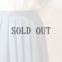 無地 ブルー スカート プリーツ 刺繍/w70cm[11491]