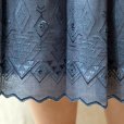 画像5: 無地 ブルー スカート プリーツ 刺繍/w70cm[11491]
