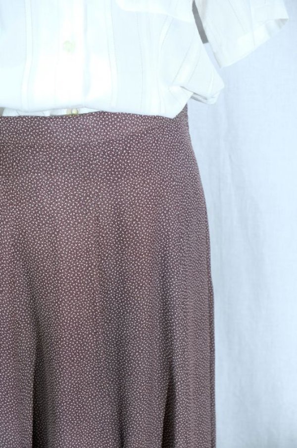 画像4: レトロ幾何学柄 パープル系 スカート フレア/w68cm[11592]