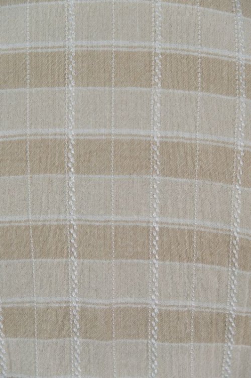 他の写真1: "JAEGER" UK製 チェック柄 ベージュ系 半袖 ブラウス スタンドカラー[11599]