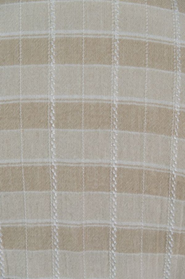 画像9: "JAEGER" UK製 チェック柄 ベージュ系 半袖 ブラウス スタンドカラー[11599]