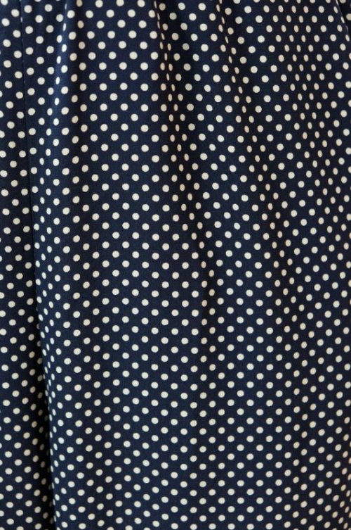 他の写真1: ドット柄 ネイビー×白 パンツ ウエストゴム w/58cm〜 [11623]