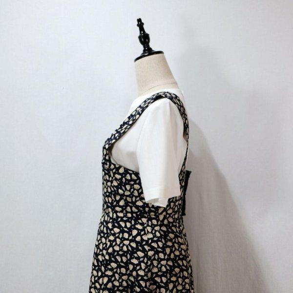 画像6: リーフ柄 ネイビー系 ジャンパースカート[11695]