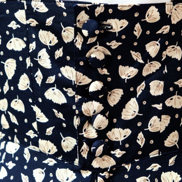 画像10: リーフ柄 ネイビー系 ジャンパースカート[11695]