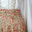 画像3: 花柄 グリーン×ピンク系 スカート フレア w70cm[11747]