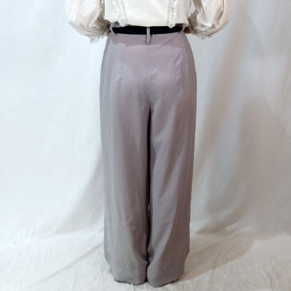 画像6: Raxa ドット柄 ライトグレー×白 パンツ w72cm [11850]