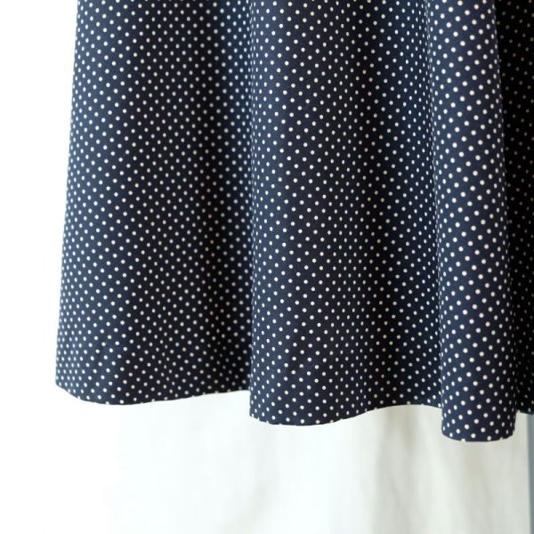 画像9: ドット柄 ネイビー×白 スカート フレア  /w67cm[11852]