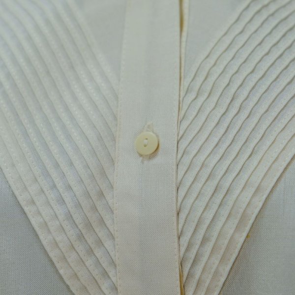 画像3: 生成 ブラウス 半袖 スカラップカラー ピンタック [11899]