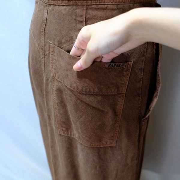 画像12: 無地 ブラウン ジャンパースカート ポケット ボタン [11951]