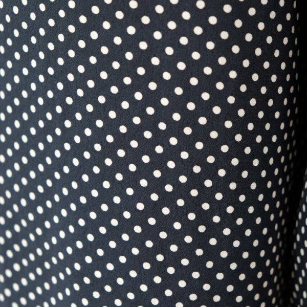 画像10: ドット柄 ネイビー×白 サロペット ウエスト紐 [12063]