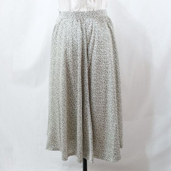 画像6: 花柄 黒×白 スカート フレア  /w69cm [12097]