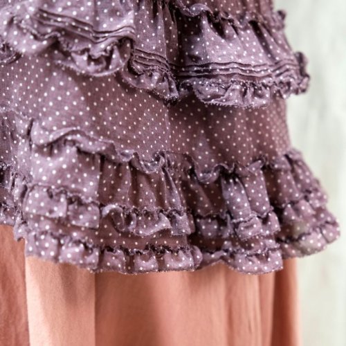 他の写真1: ?PINK HOUSE”ドット柄 パープル  ノースリーブ ノーカラー フリル [12126]