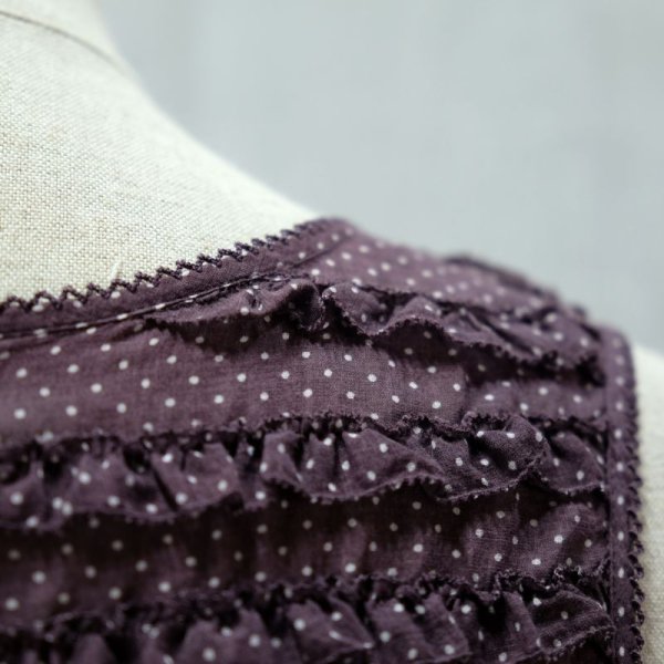 画像12: ?PINK HOUSE”ドット柄 パープル  ノースリーブ ノーカラー フリル [12126]