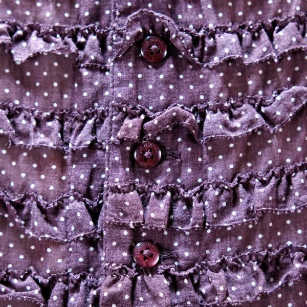 画像13: ?PINK HOUSE”ドット柄 パープル  ノースリーブ ノーカラー フリル [12126]