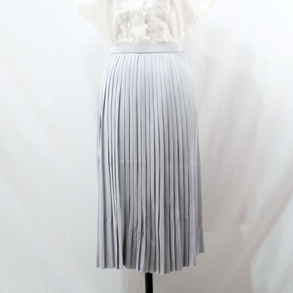 画像4: 無地 水色 スカート プリーツ /w64cm [12238]