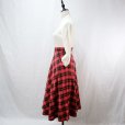 画像6: タータンチェック柄 赤×黒×黄色 スカート フレア/w60cm [12357]