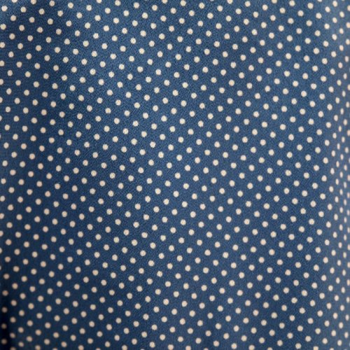 他の写真1: ドット柄 水色 長袖 ブラウス ラウンドカラー 3枚重ね襟 ウエストダーツ [12427]