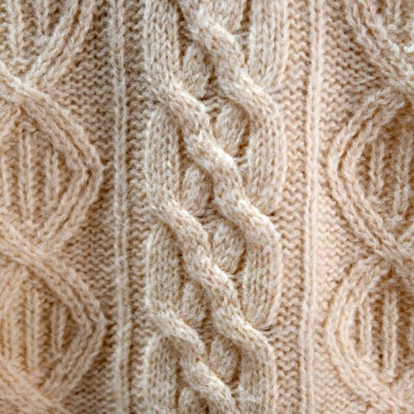 画像15: 白  アラン ニット クルーネック ウール/ナイロン混 [12462]