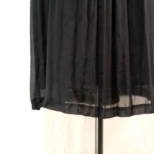 画像12: 無地 黒 長袖 レトロワンピース フリルカラー [14316]