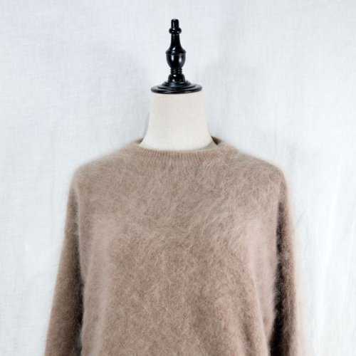 他の写真1: 無地 ブラウン ニット クルーネック[14434]