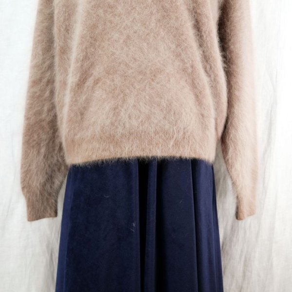 画像13: 無地 ブラウン ニット クルーネック[14434]