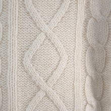 他の写真1: ホワイト アラン編み ウール セーター クルーネック[14519]