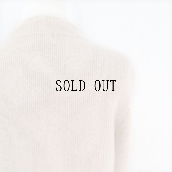 画像12: 無地 ベージュ カシミヤ ニット セーター ハイネック  [16557]