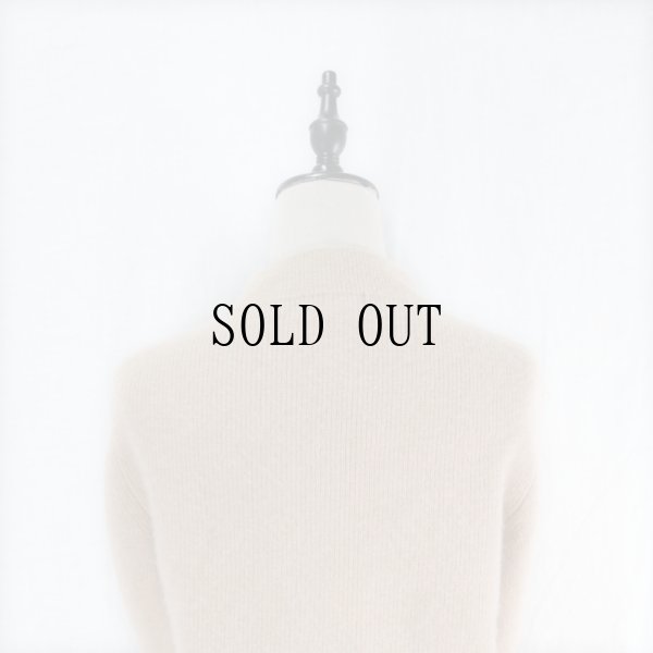 画像11: 無地 ベージュ カシミヤ ニット セーター ハイネック  [16557]