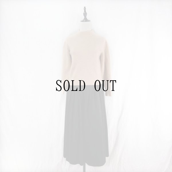 画像3: 無地 ベージュ カシミヤ ニット セーター ハイネック  [16557]