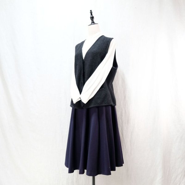 画像5: 無地 ブラック ウール ニット ベスト []