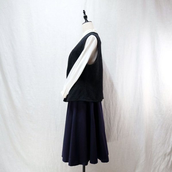 画像6: 無地 ブラック ウール ニット ベスト []