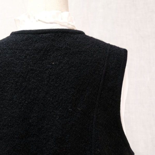 画像11: 無地 ブラック ウール ニット ベスト []