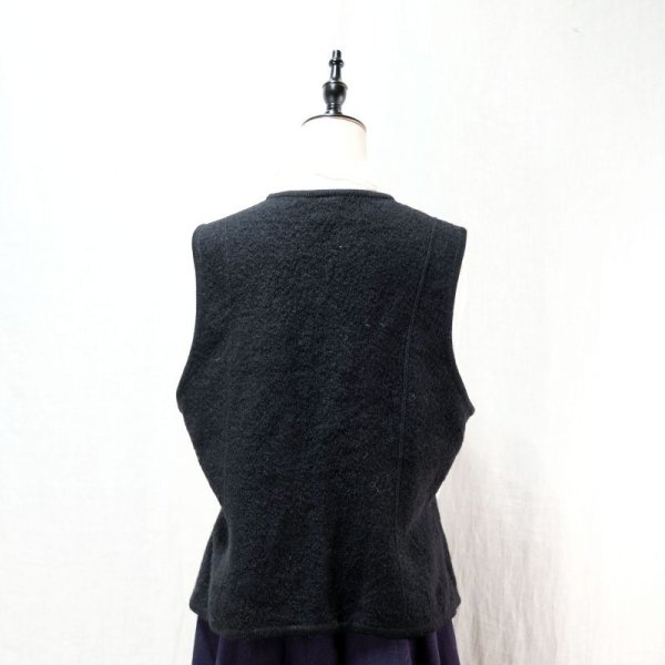 画像10: 無地 ブラック ウール ニット ベスト []
