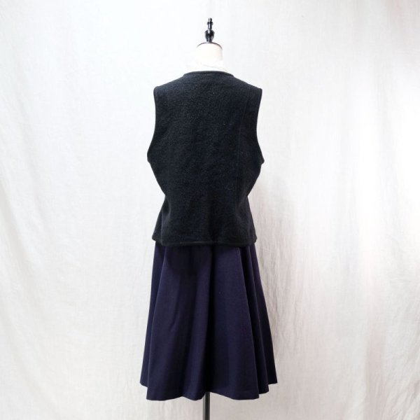 画像7: 無地 ブラック ウール ニット ベスト []