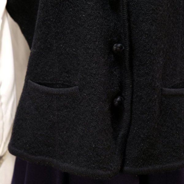 画像12: 無地 ブラック ウール ニット ベスト []