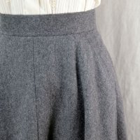 無地 グレー スカート フレア w/60cm [16592]