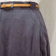 画像1: 無地 ネイビー スカート ポリエステル フレア ポケット w/65cm [16610] (1)