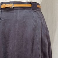 無地 ネイビー スカート ポリエステル フレア ポケット w/65cm [16610]