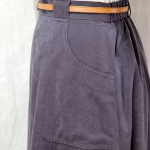 他の写真1: 無地 ネイビー スカート ポリエステル フレア ポケット w/65cm [16610]